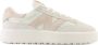 New Balance Roze Sneakers Leer Vetersluiting Beige Dames - Thumbnail 1