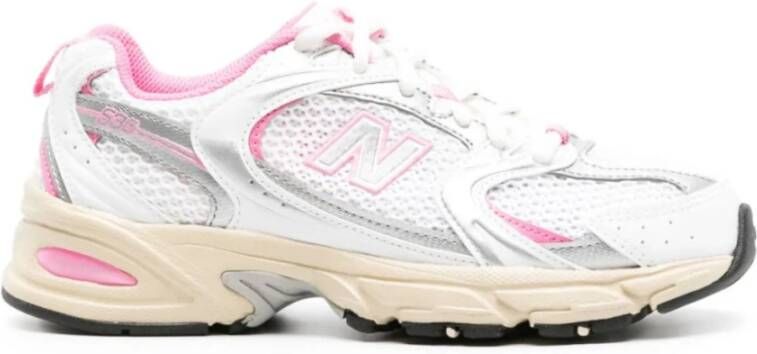 New Balance Roze Vintage Sneakers Logo Rubberen Zool White Dames