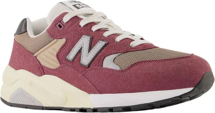 New Balance Gewassen Bourgondische Sneakers Logo Rubberen Zool Multicolor Heren