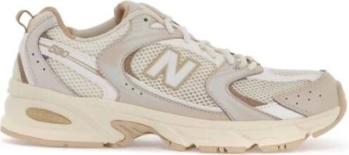 New Balance Sneakers van mesh en leer Beige Dames