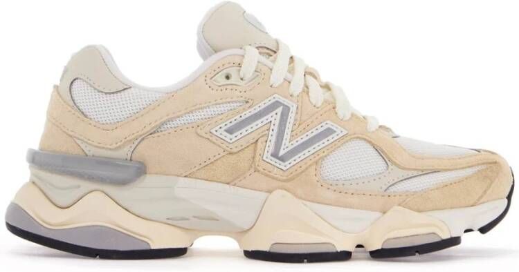 New Balance Sneakers van mesh en suède met N-monogram Beige Dames