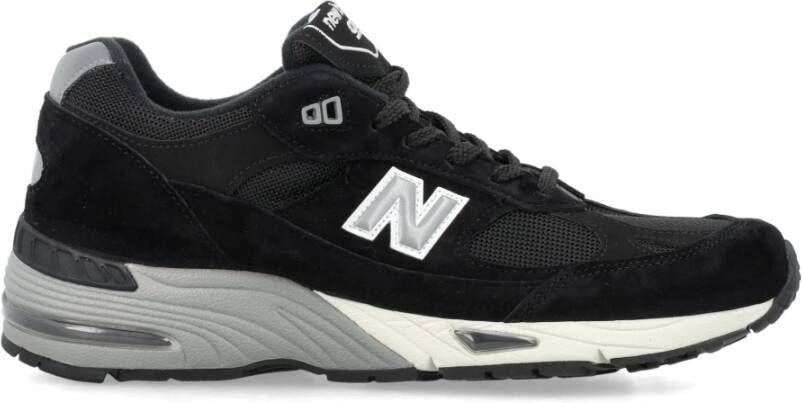 New Balance UK-gemaakt 991v1 Zwart met Zilveren Schoen Black Heren