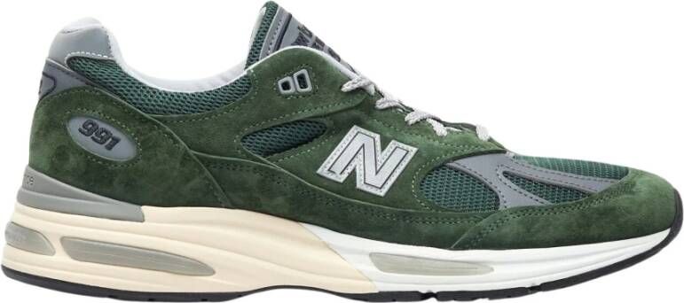 New Balance Suède Mesh Sneakers Logo Borduurwerk Green Heren