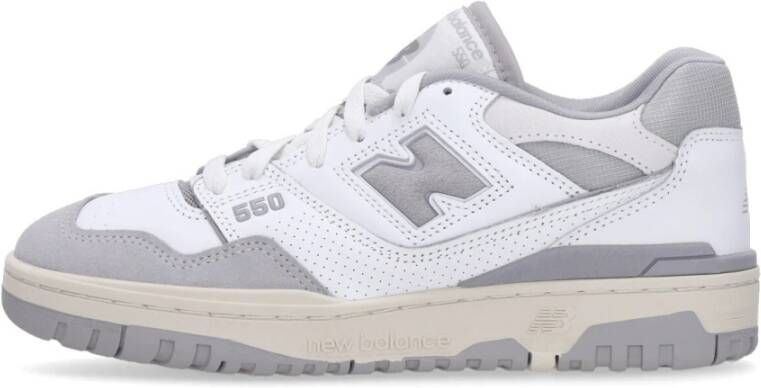 New Balance 550 Leren Sneakers met Suede Inzetstukken White Heren