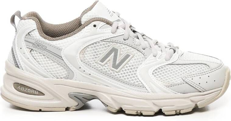 New Balance Witte Beige Sneakers Veters Rubberen Zool White Dames