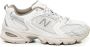 New Balance Witte Beige Sneakers Veters Rubberen Zool White - Thumbnail 10