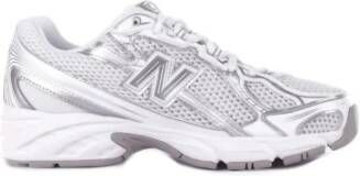 New Balance Witte Leren Sneakers Met Geperforeerde Details White