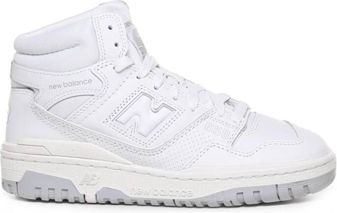 New Balance Witte Sneakers met Stoffen Voering en Rubberen Zool White