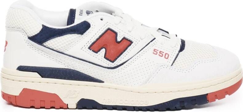 New Balance Witte Leren Sneakers met N Logo Multicolor Heren