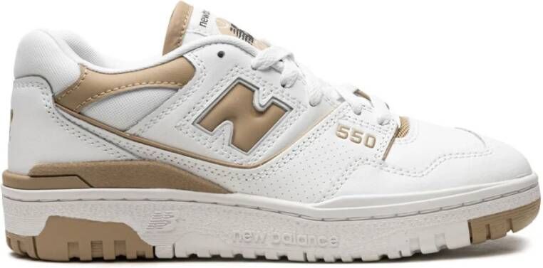 New Balance Beige Sneakers van Kalfsleer voor Vrouwen White Dames