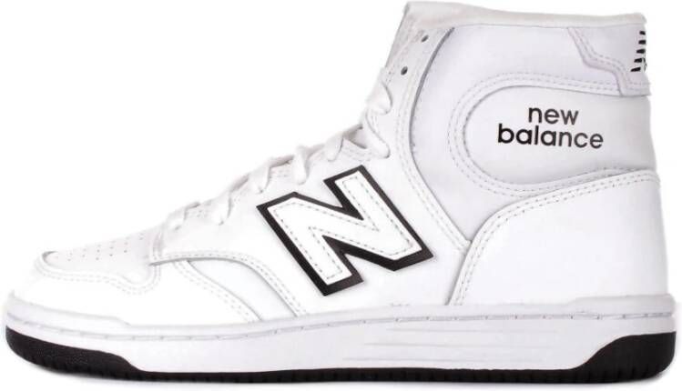 New Balance Witte Logo Sneakers Leer Canvas Rubber White Dames