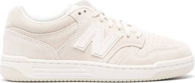 New Balance Witte Sneakers Panel Ontwerp Vetersluiting White Dames