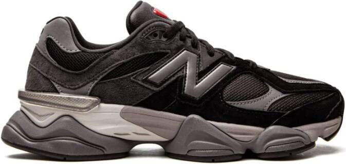 New Balance Zwarte Leren Sneakers Dikke Zool Black Dames