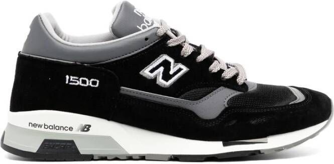 New Balance Zwarte leren veterschoenen Black Heren