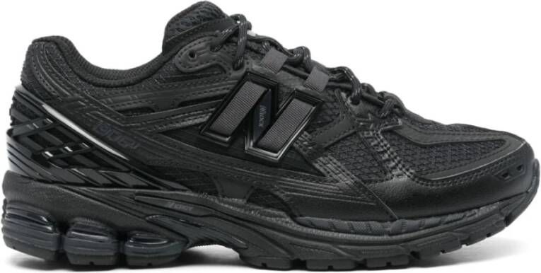 New Balance Zwarte Mesh Sneakers Veters Logo Black Dames