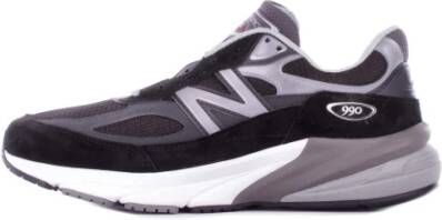 New Balance Zwarte Sneakers Suède Rubberen Zool Canvas Black Dames