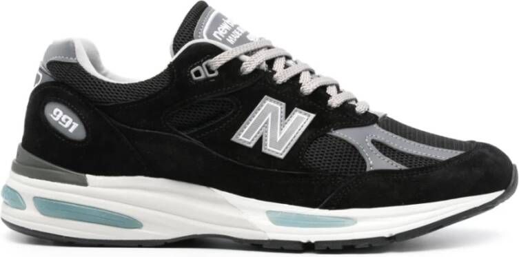 New Balance Sneakers met paneelconstructie en logoborduursel Black