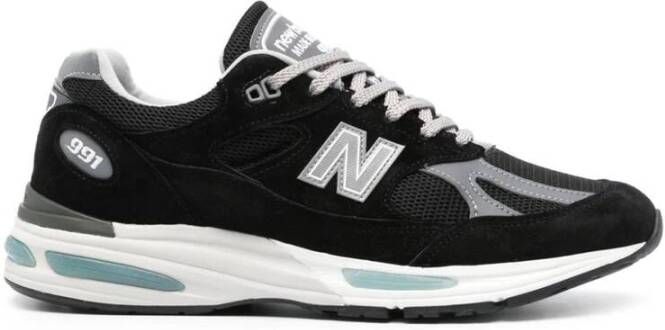 New Balance Zwarte Grijze Witte Sneaker Paneelontwerp Black Heren