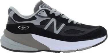 New Balance Zwarte Sneakers Suède Rubberen Zool Canvas Black