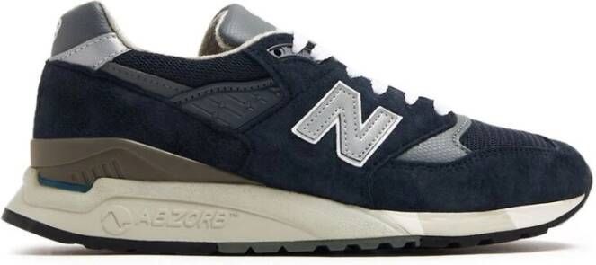 New Balance Zwart Grijs Suède Panel Sneakers Blue Heren