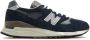 New Balance Zwart Grijs Suède Panel Sneakers Blue Heren - Thumbnail 1