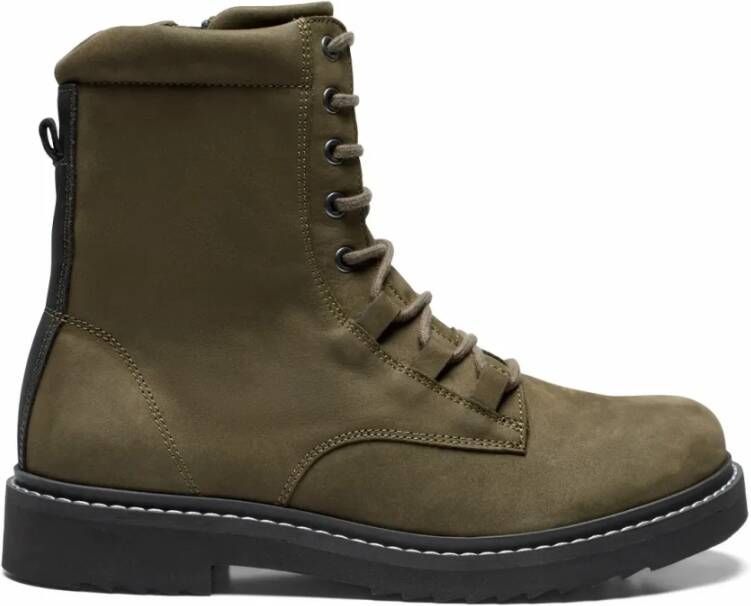 New Feet Nubuck Veterschoenen met Rits Green Dames