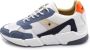 Newlab Racer Sneaker Wit Leer en Blauw Suède Trainer Multicolor Heren - Thumbnail 1