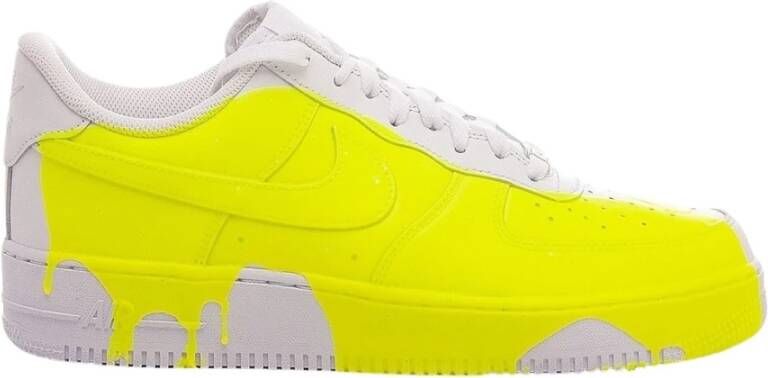 Nike Aangepaste fluorescerende witte Air Force 1 Multicolor Heren