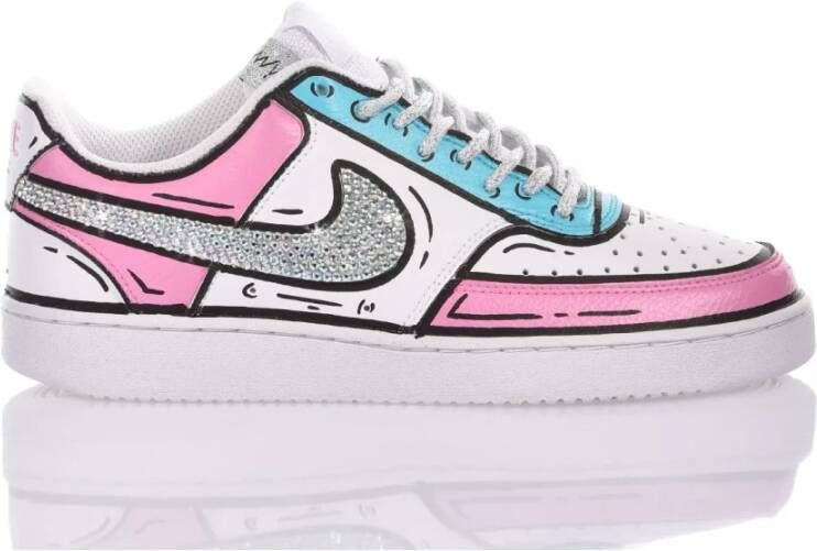 Nike Aangepaste lichtblauw wit roze sneakers Multicolor Unisex