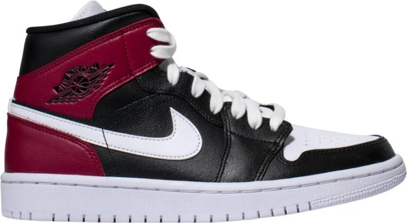 Nike Beperkte Editie Air Jordan 1 Mid Zwart Noble Rood Multicolor Heren