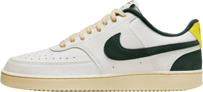 Nike Court Vision Low Sneakers Wit Donkergroen Beige