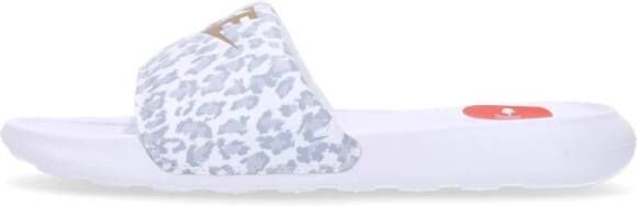 Nike Dierenprint Slide Slippers Wit Goud Grijs White Dames