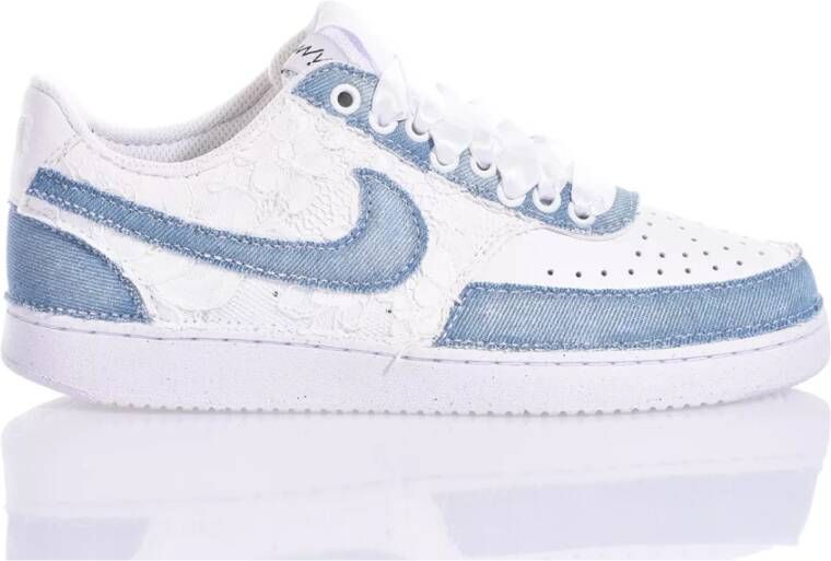 Nike Handgemaakte Lichtblauw Witte Sneakers Blue Dames