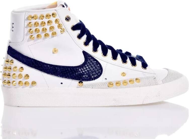 Nike Handgemaakte Wit Blauw Goud Sneakers Multicolor Heren