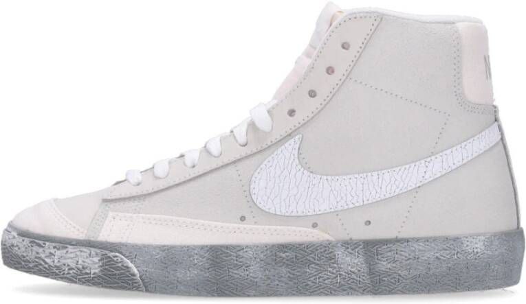 Nike Hoge Sneaker Wit Groen Gebarsten Leer White Heren