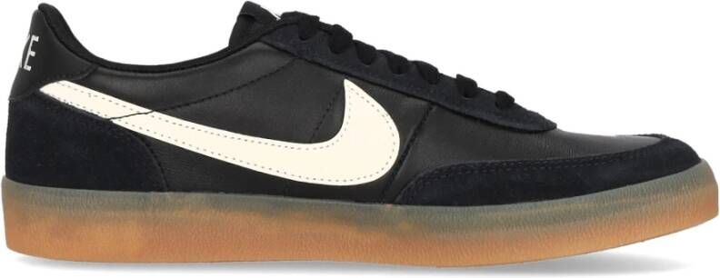 Nike Leren Lage Schoen Zwart Wit Geel Black Heren