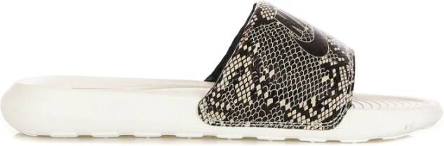 Nike Victori One Slipper met print voor dames Desert Sand Summit White Black Dames