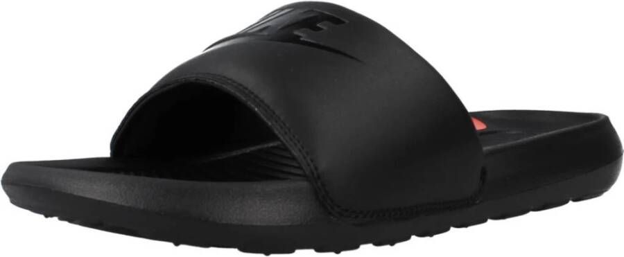 Nike Flexibele Zwarte Slide Slippers met Logo Black Dames