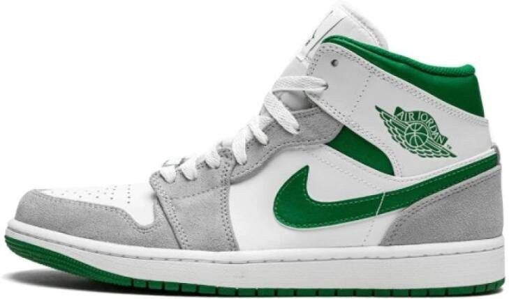 Jordan 1 Mid Heren Schoenen White Leer Synthetisch