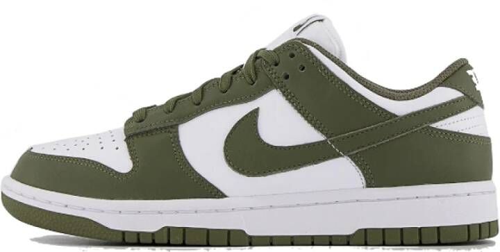 Nike Stijlvolle Witte Olijf Sneakers Green Dames