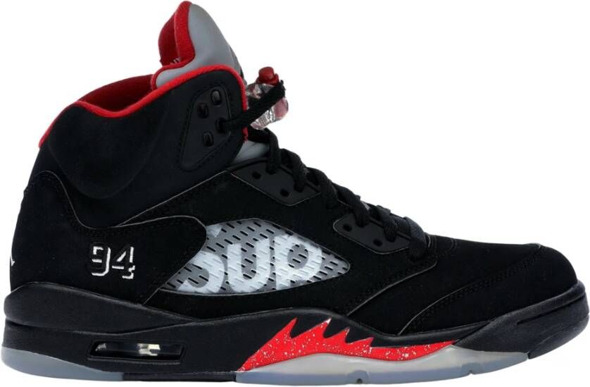 Nike Supreme Black Air Jordan 5 Retro Black Heren