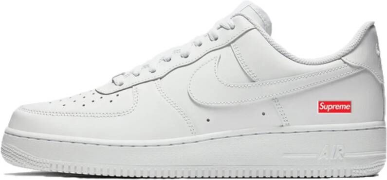 Nike Supreme Air Force 1 Low Witte Sneakers Wit Heren