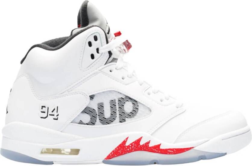 Nike Supreme White Retro Air Jordan 5 White Heren