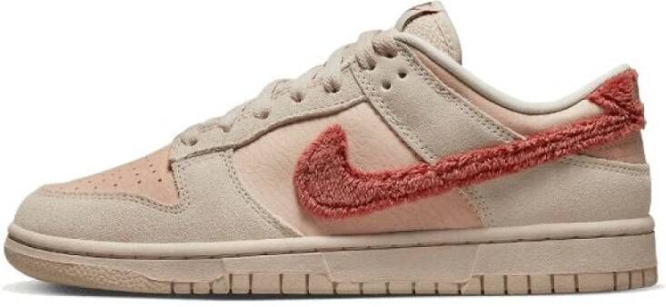 Nike Terry Swoosh Leren Sneakers Beige Dames