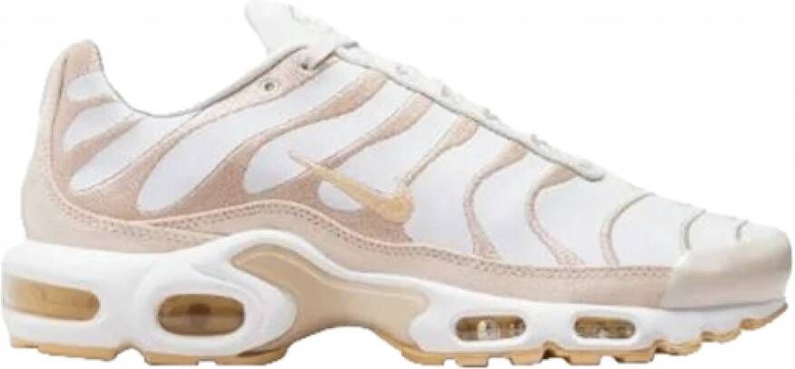 Nike Witte en Beige Leren Sneakers Beige Heren