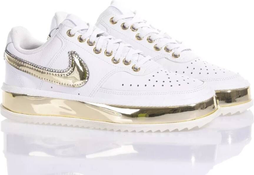 Nike Witte Gouden Sneakers Op Maat Gemaakte Damesschoenen White Dames