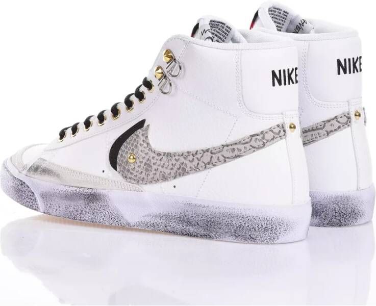 Nike Witte Grijze Sneakers Handgemaakt Eco-Leer White Heren