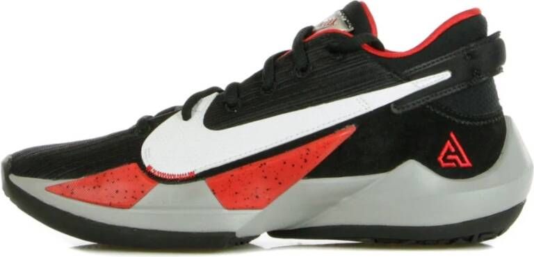 Nike Zoom Freak 2 Basketbalschoenen Zwart Wit Rood Black Heren