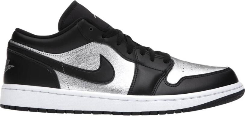 Nike Zwart Metallic Zilver Air Jordan 1 Laag SE Black Heren