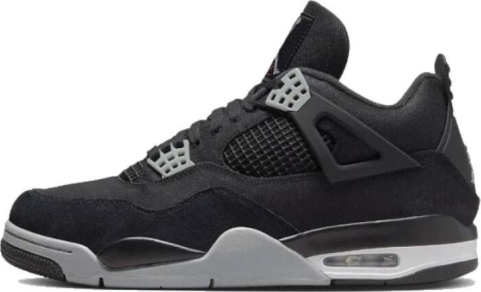 Nike Zwarte Canvas Air Jordan 4 Black Heren